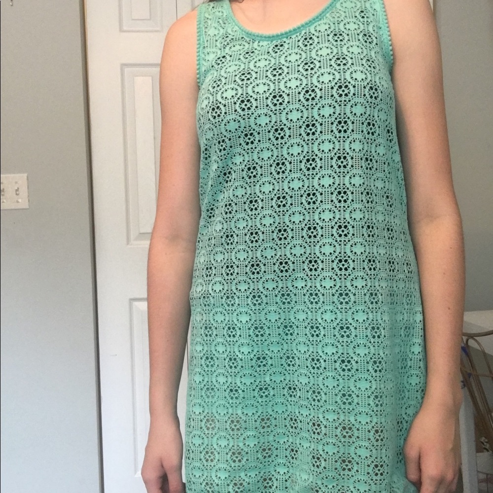 Turquoise swimsuit cover-up